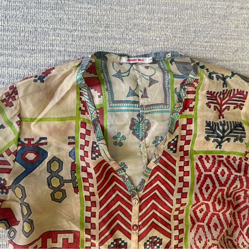 Johnny Was Silk Tunic Size Small - Picture 2 of 4
